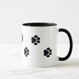 Taza de la impresión de la pata del perro 15 onza