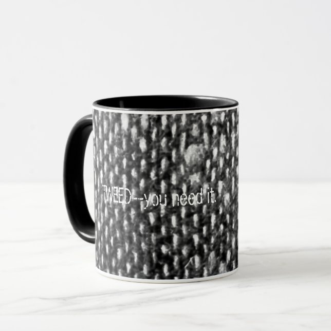 Taza de la impresión de la tela del tweed del (Anverso izquierdo)