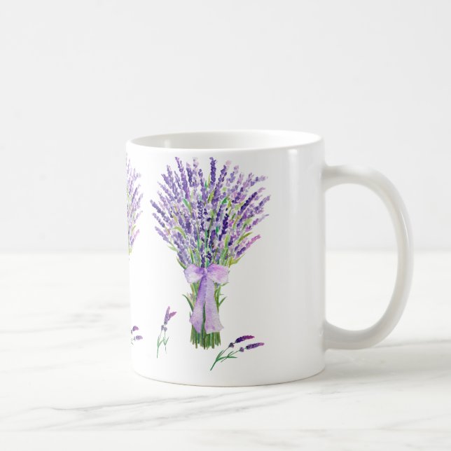 Taza de la lavanda de la acuarela (Derecha)