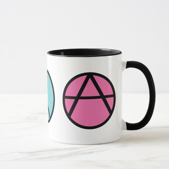 Taza de la libertad de la paz de la felicidad (Derecha)