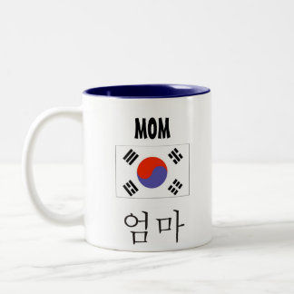 Taza de la mamá con la bandera coreana