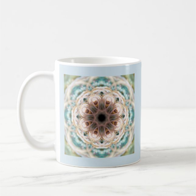 Taza de la mandala de Shell de la turquesa con (Izquierda)