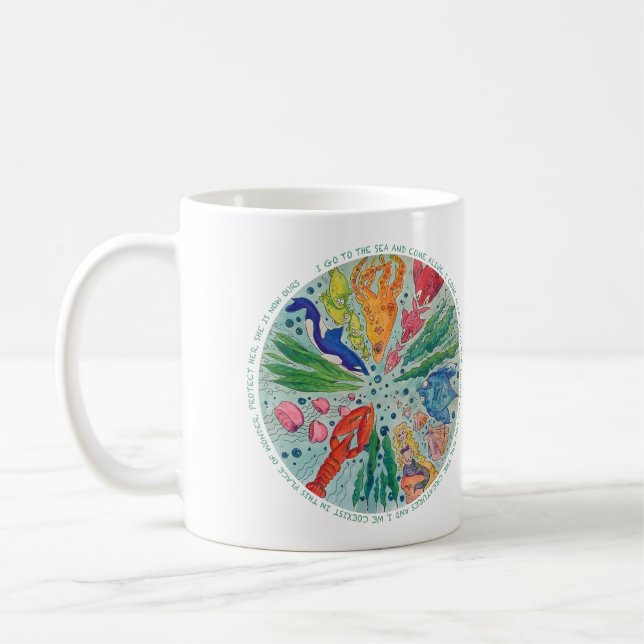 Taza de la mandala del amante del océano (Izquierda)