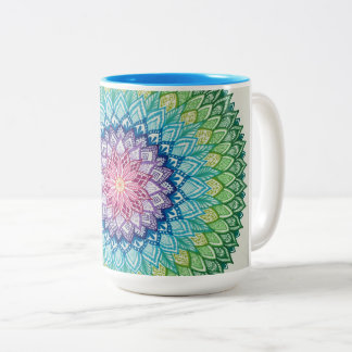 Taza de la mandala del arco iris (enorme)