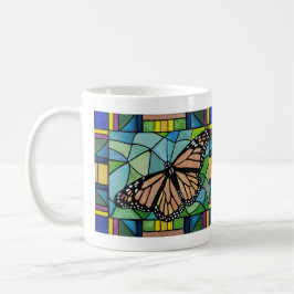 Taza de la mariposa del vitral