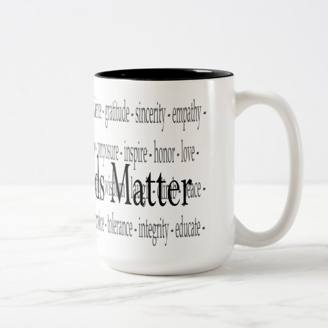 Taza de la materia de las palabras (Derecha)