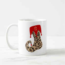 Taza de la media del leopardo del monograma del