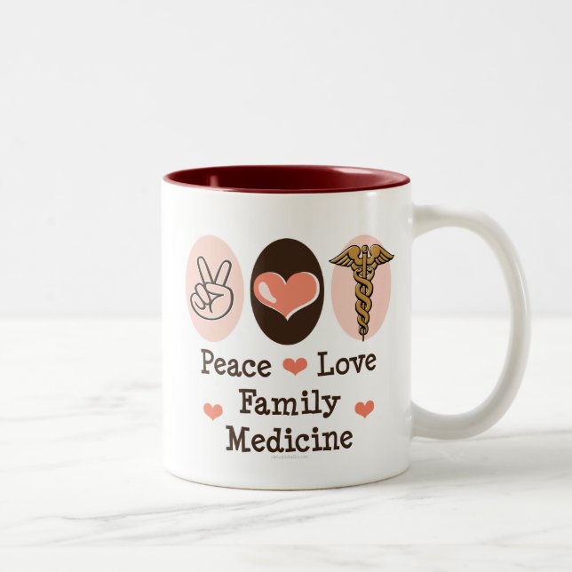 Taza de la medicina de familia del amor de la paz (Derecha)