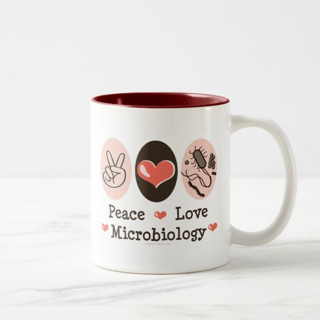 Taza de la microbiología del amor de la paz (Derecha)