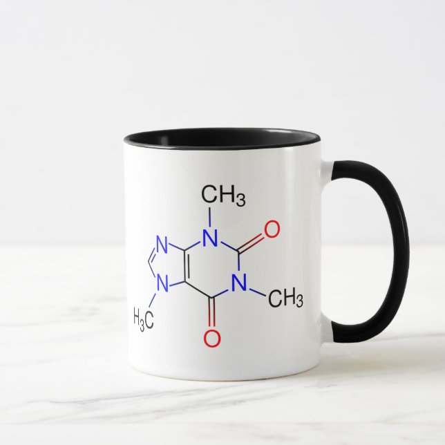 Taza de la molécula del cafeína (Derecha)
