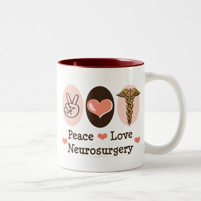 Taza de la neurocirugía del amor de la paz (Derecha)