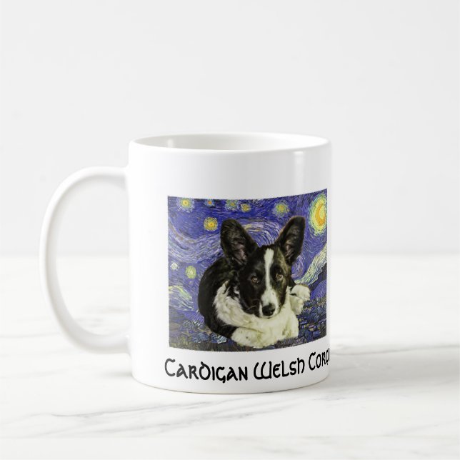 Taza de la noche estrellada de Van Gogh del Corgi (Izquierda)