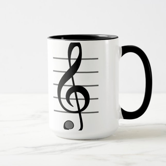 Taza de la nota musical del Clef agudo (Derecha)
