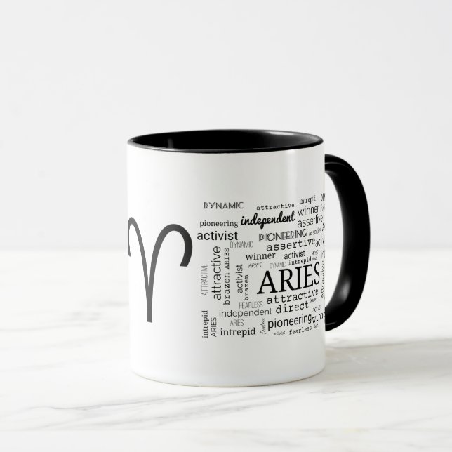 Taza de la nube de la palabra del aries (Anverso derecho)