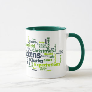 Taza de la nube de las novelas de Dickens