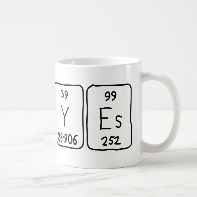 Taza de la palabra de la tabla periódica de No/Yes (Derecha)