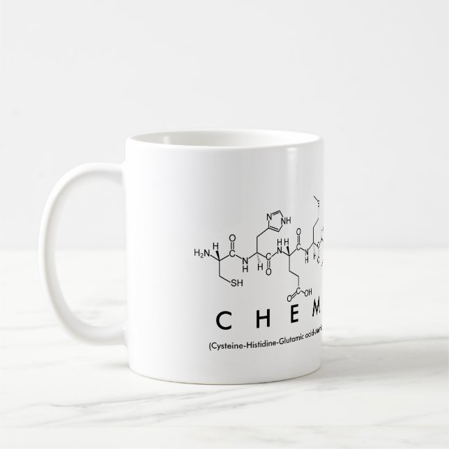 Taza de la palabra del péptido de la química (Izquierda)