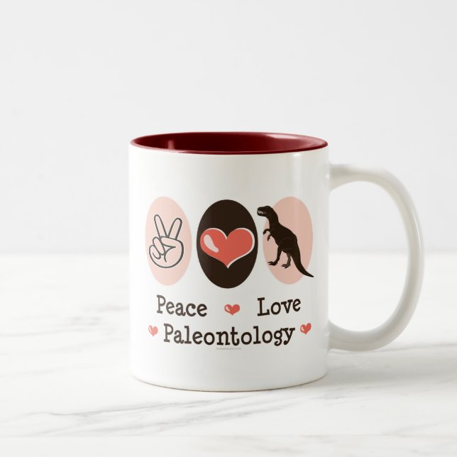 Taza de la paleontología del amor de la paz (Derecha)