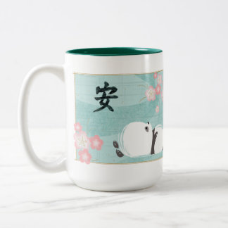 Taza de la panda del zen (flores del ciruelo)