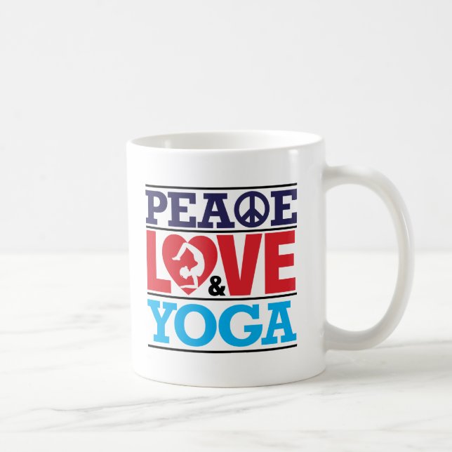 Taza de la paz, del amor y de la yoga (Derecha)