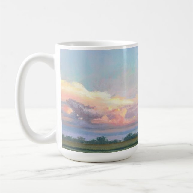 Taza de la pintura de la puesta del sol de Cercano (Izquierda)