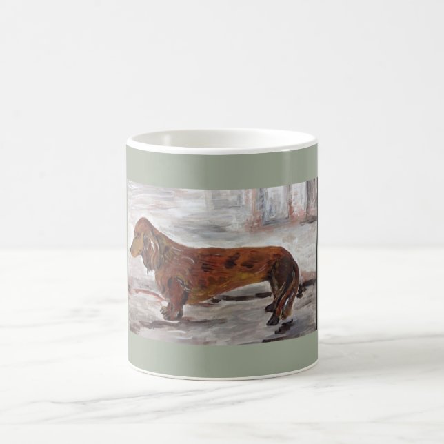 Taza de la pintura del Dachshund por (Centro)