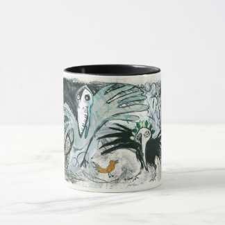 Taza de la pintura del pájaro