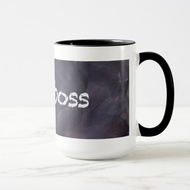 Taza de la pizarra y de café de Boss de la tiza (Derecha)
