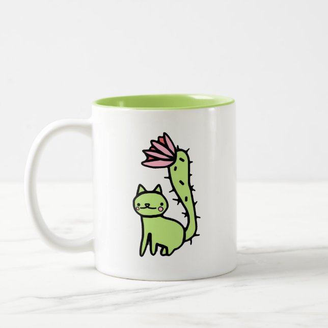 Taza de la planta del gato del cactus (Izquierda)