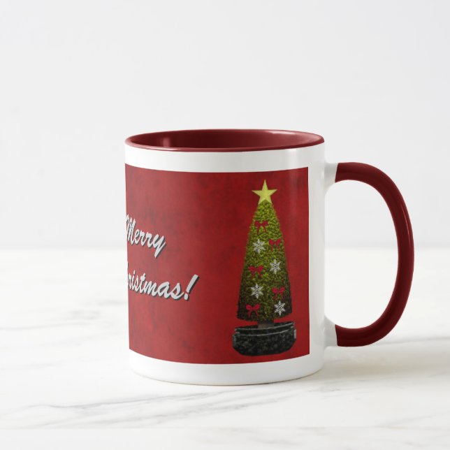 Taza de la plantilla de las Felices Navidad - (Derecha)
