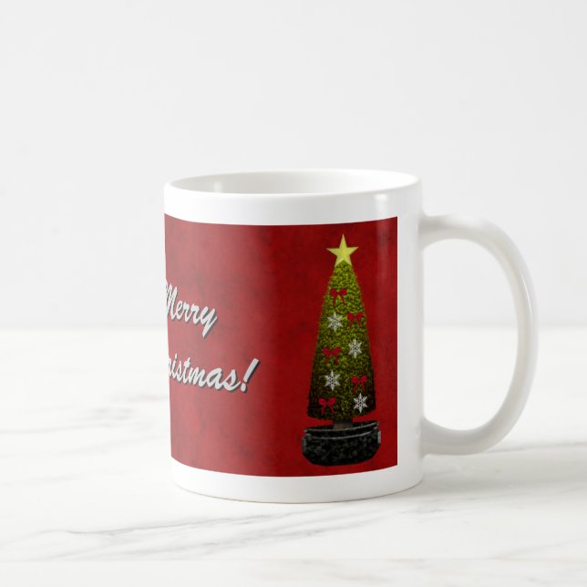 Taza de la plantilla de las Felices Navidad - (Derecha)