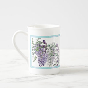 Taza de la porcelana de hueso de Botanique de la