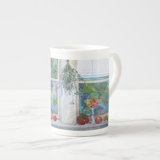 Taza de la porcelana de hueso de la Aún-vida del (Derecha)