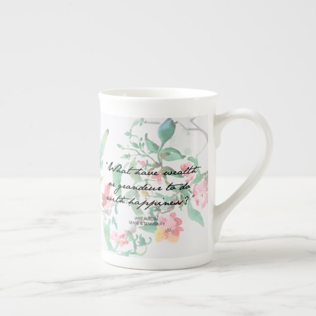 Taza de la porcelana de hueso de la cita de los (Derecha)