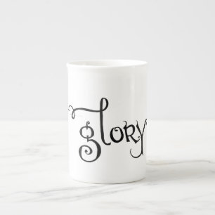 Taza de la porcelana de hueso de la "gloria"