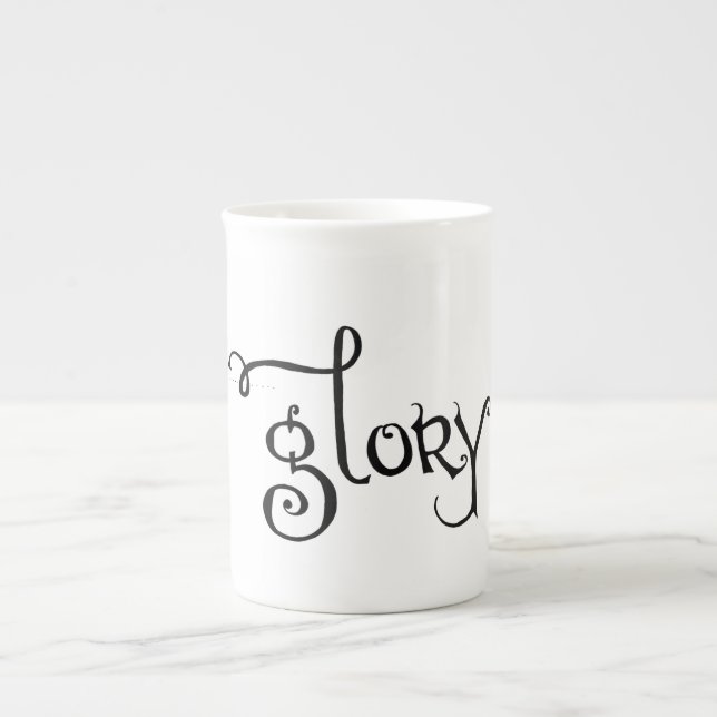 Taza de la porcelana de hueso de la "gloria" (Frente)