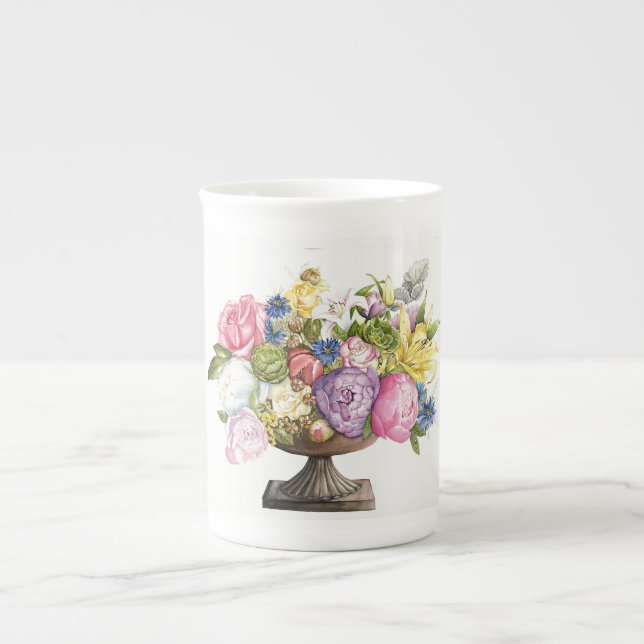 Taza de la porcelana de hueso de la multa del (Frente)