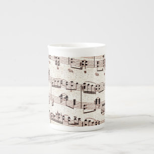 Taza de la porcelana de hueso de la nota musical