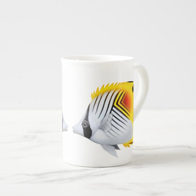 Taza de la porcelana de hueso de los Butterflyfish (Derecha)