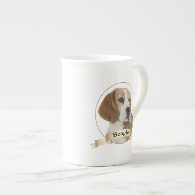 Taza de la porcelana de hueso del beagle (Derecha)