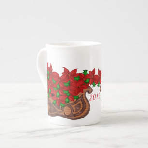 Taza de la porcelana de hueso del trineo del