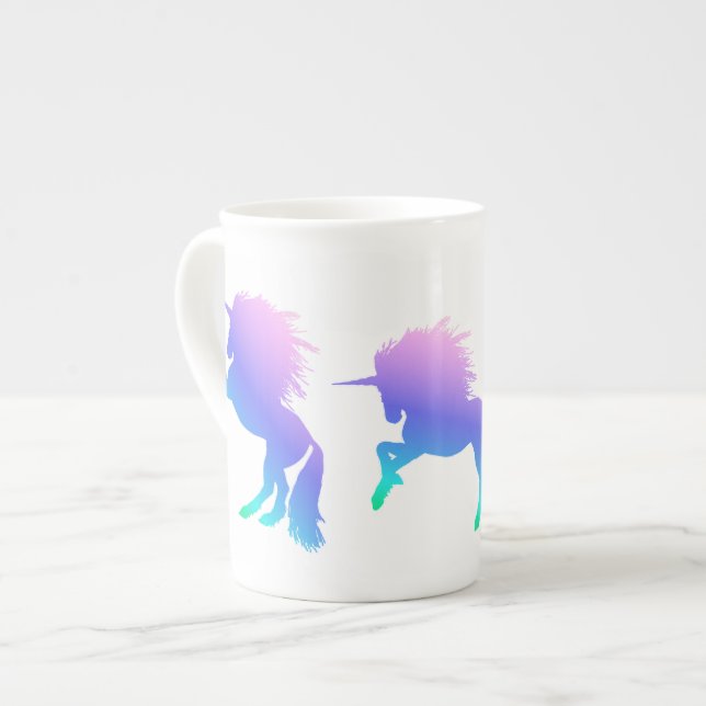 Taza de la porcelana de hueso del unicornio del