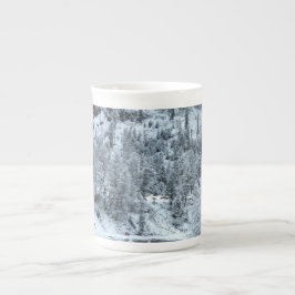 Taza de la porcelana de hueso - "día de invierno