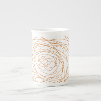 Taza de la porcelana de hueso - garabato