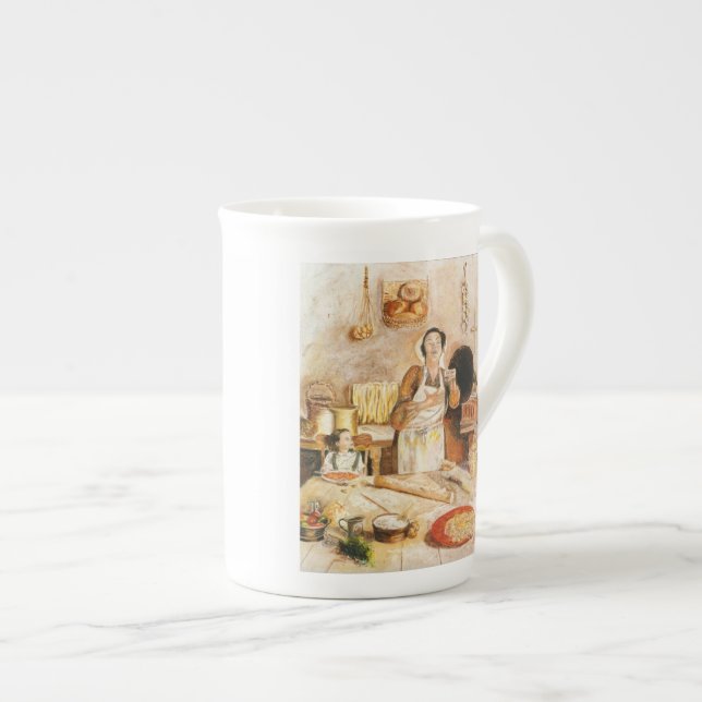Taza de la porcelana de hueso, la "cocina de la (Derecha)