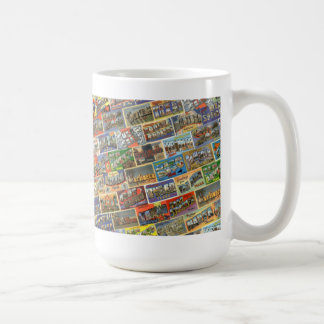 Taza de la postal de Tejas del vintage
