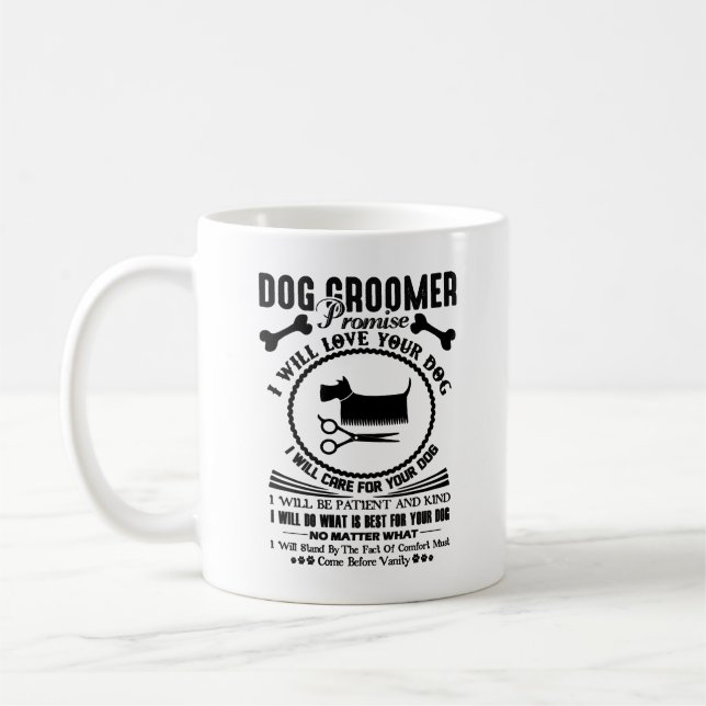 Taza de la promesa del Groomer del perro (Izquierda)