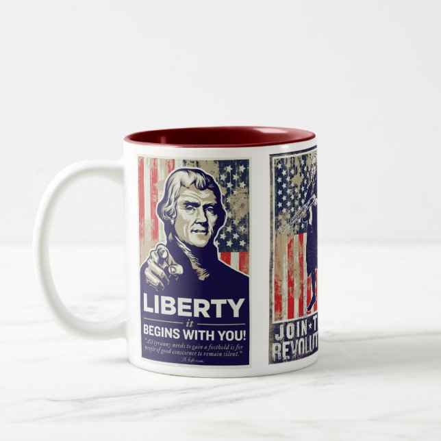 Taza de la propaganda de la revolución americana (Izquierda)