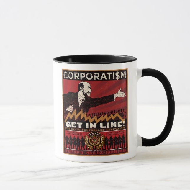Taza de la propaganda del corporatismo (Derecha)