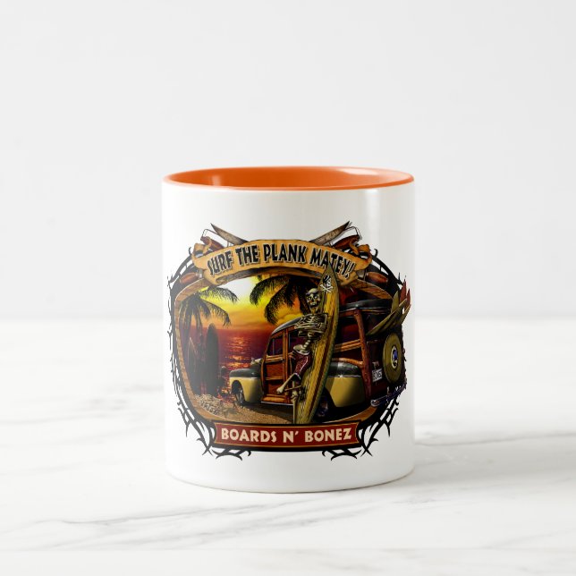Taza de la puesta del sol de Davey Bonez Woody (Centro)